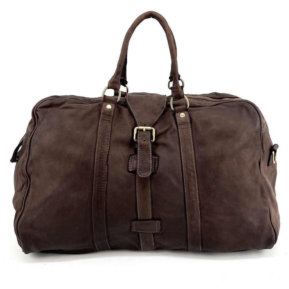 Sac de voyage en cuir vintage COBA Chocolat