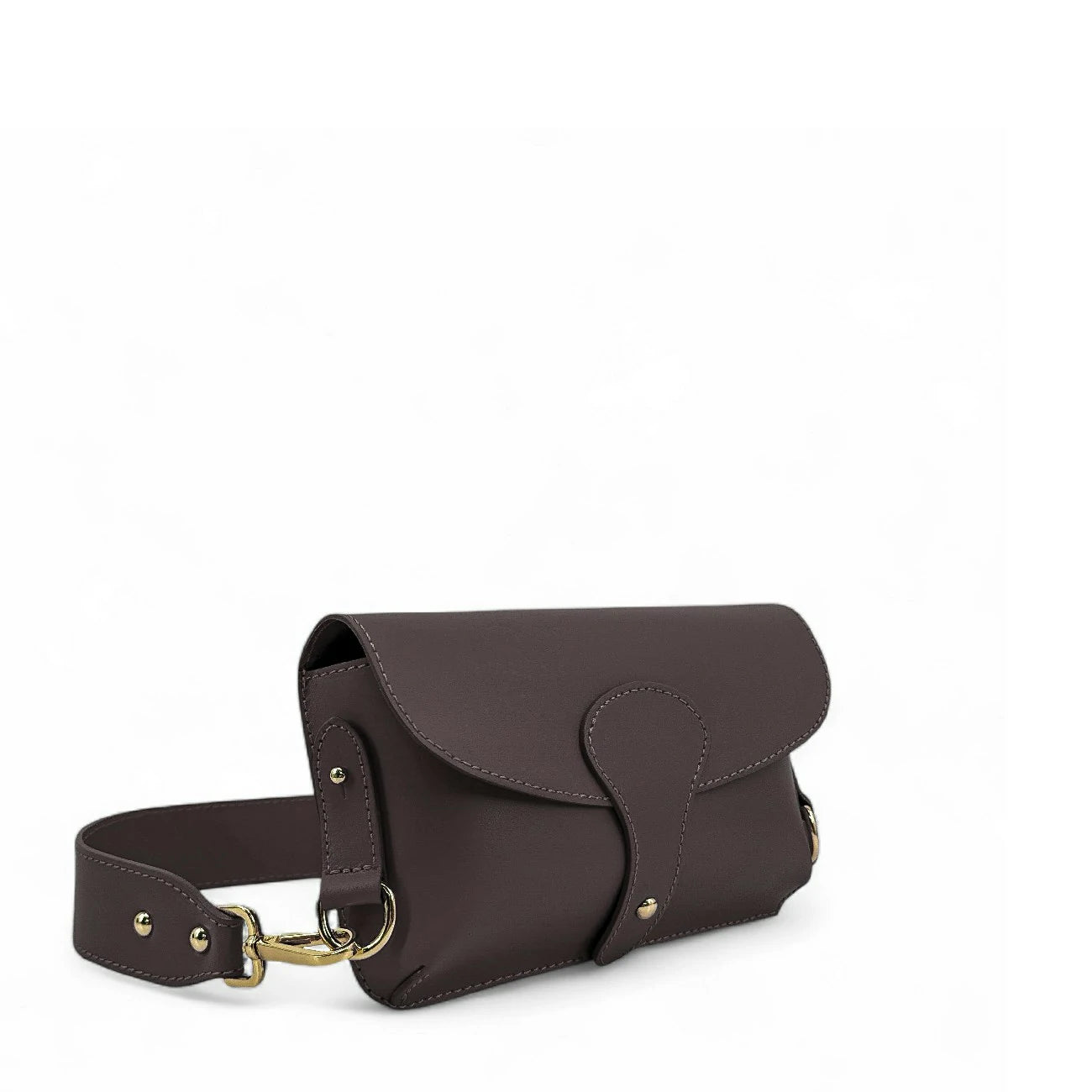 Mini-sac french stick en cuir lisse TOSCA Chocolat