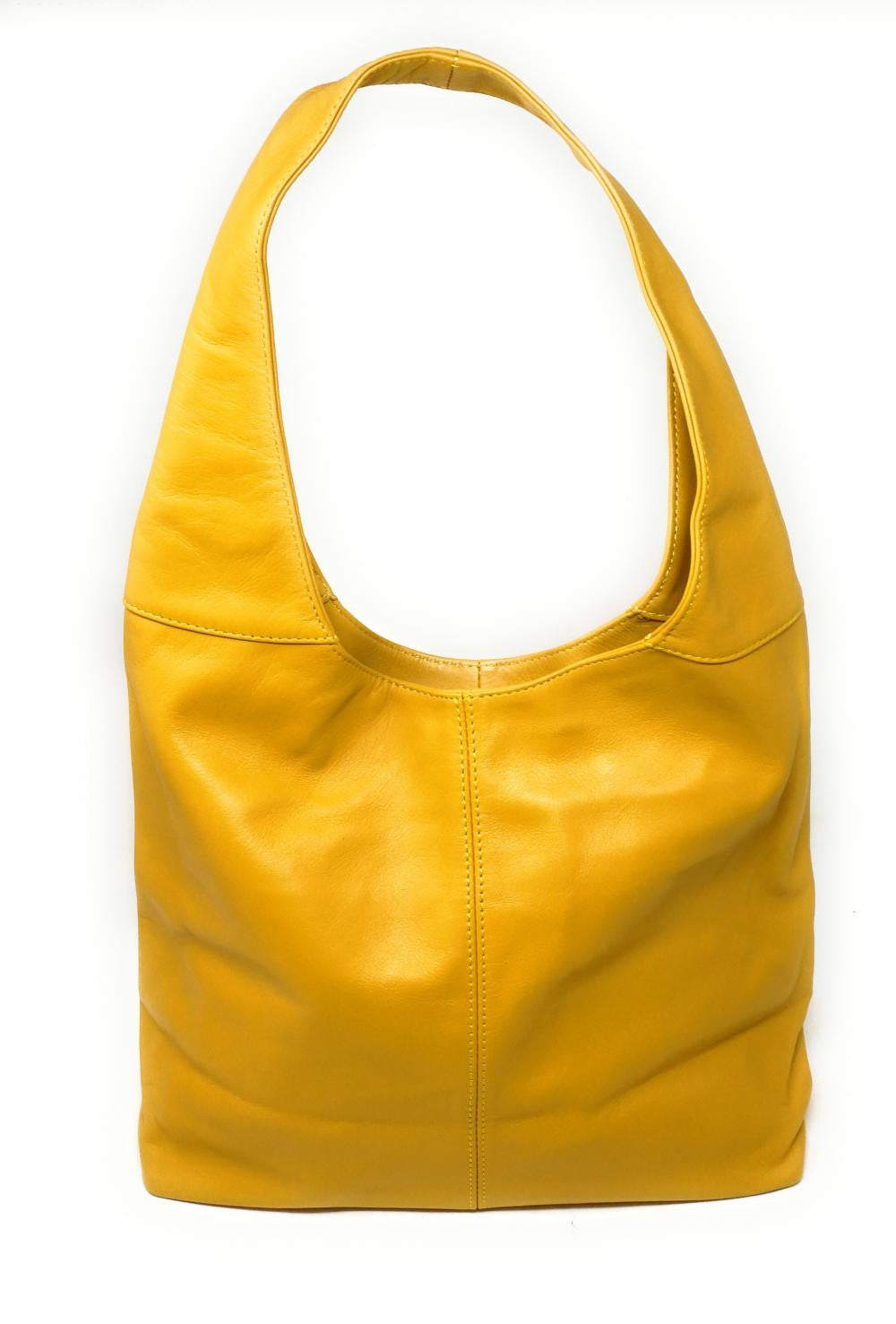 Sac HOBO en cuir lisse NEW AGE Jaune tournesol