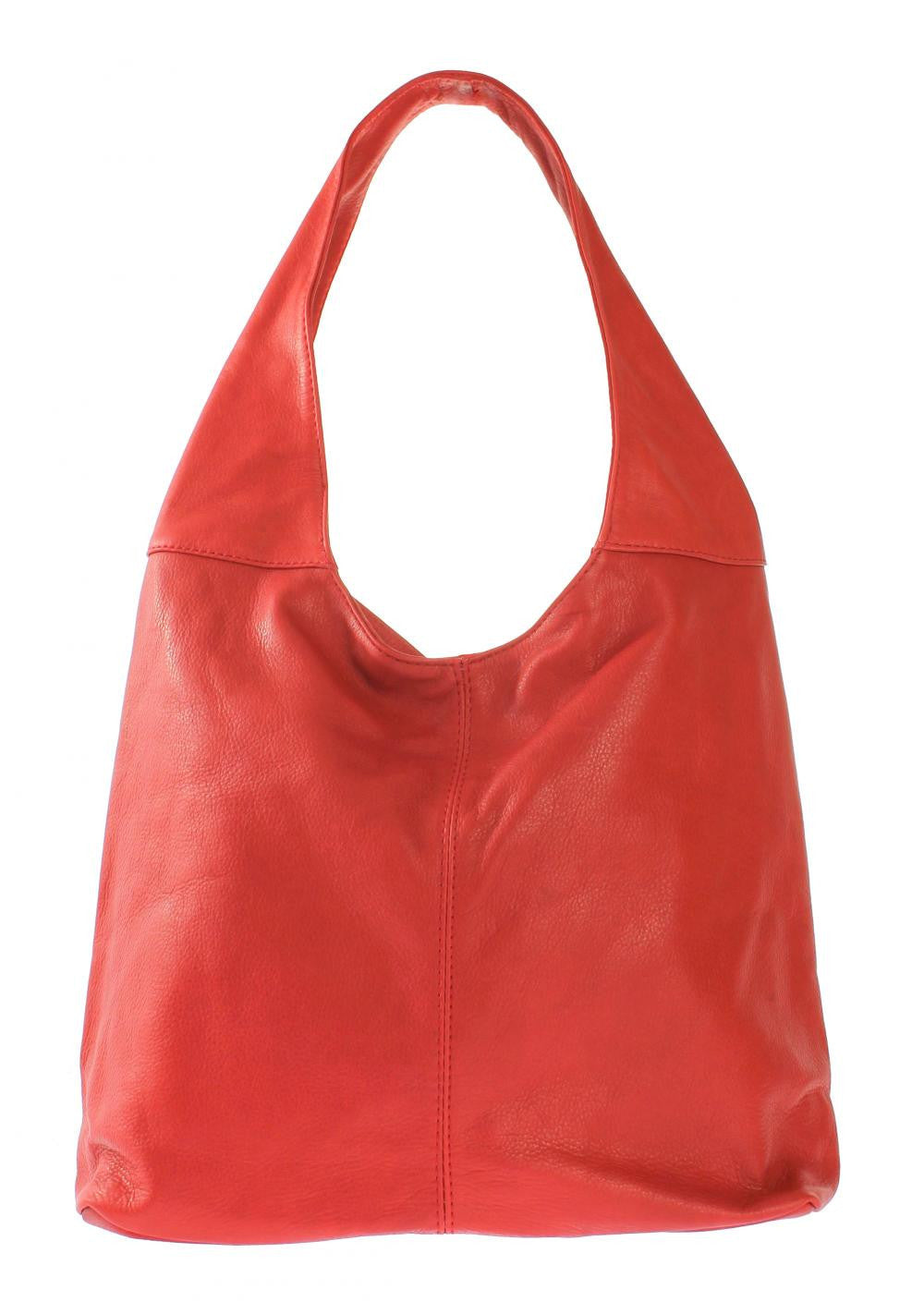 Sac HOBO en cuir lisse NEW AGE Rouge garance