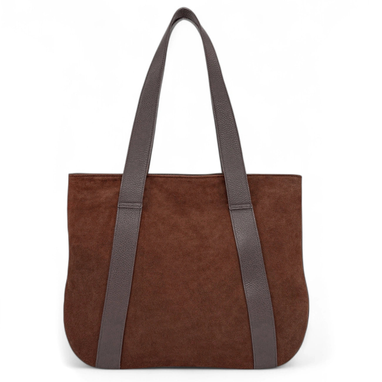 Sac cabas en croûte de cuir SOLENE Chocolat