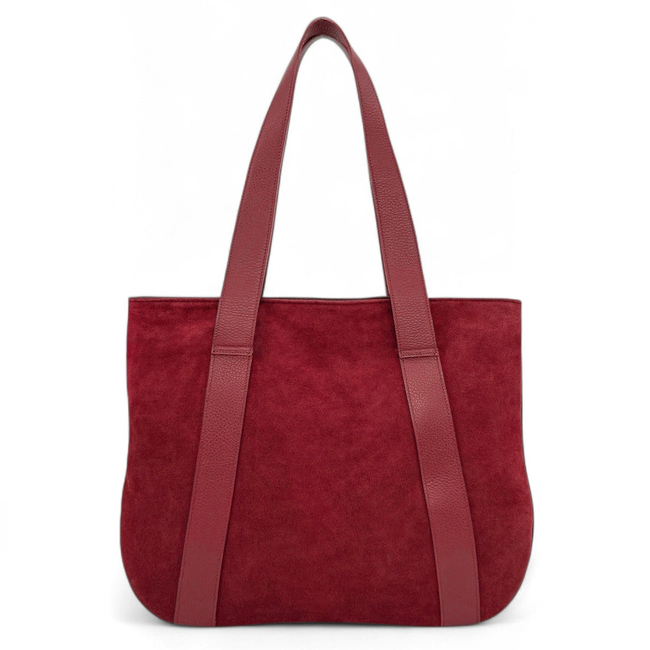 Sac cabas en croûte de cuir SOLENE Rouge bordeaux