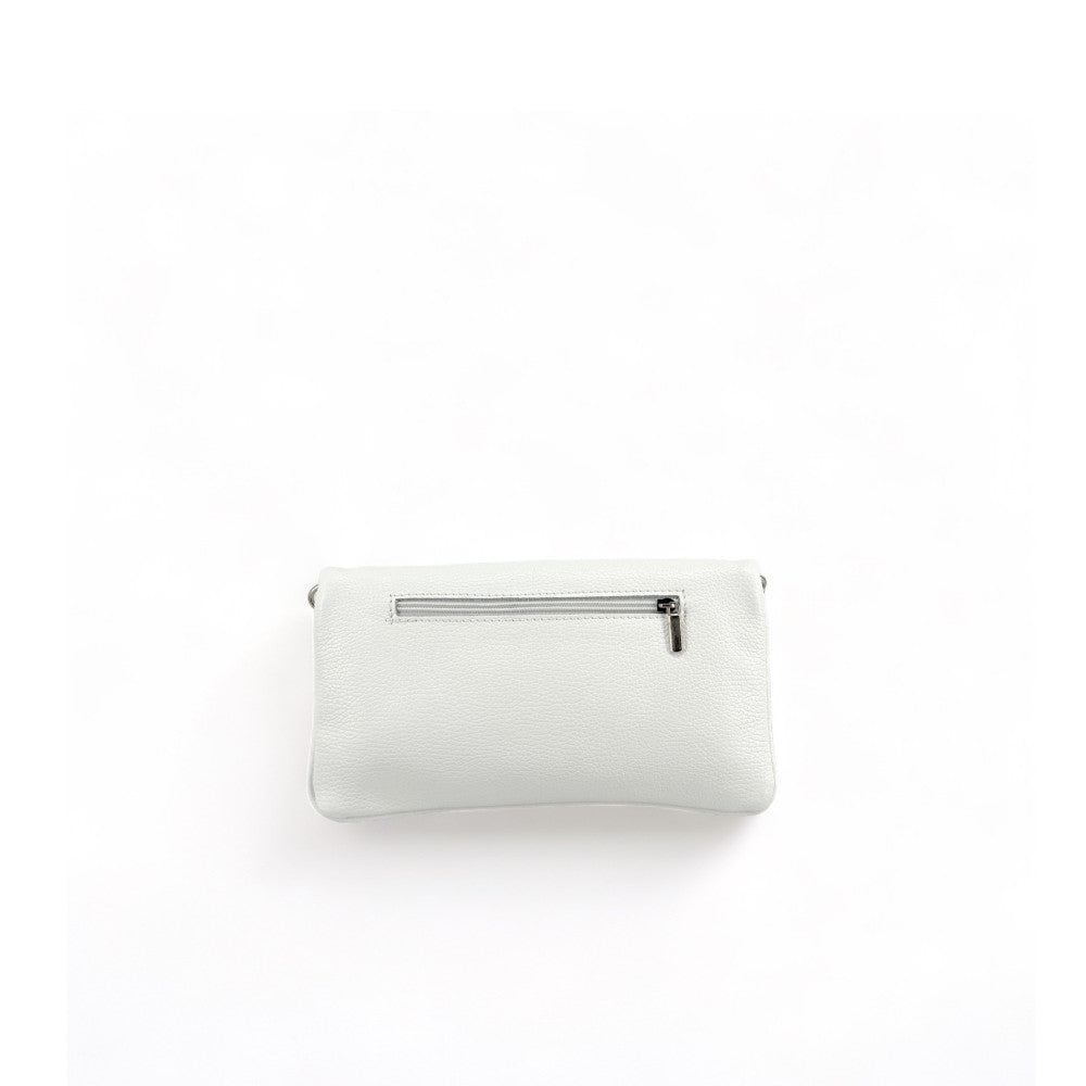 Sac pochette en cuir grainé ROXANE Blanc