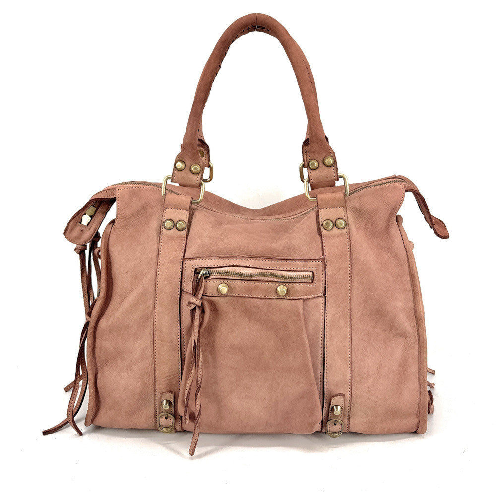 Sac à Main Sacoche Bandoulière - Couleur Nude Camel Avec Clous Dorés - Neuf Avec étiquettes