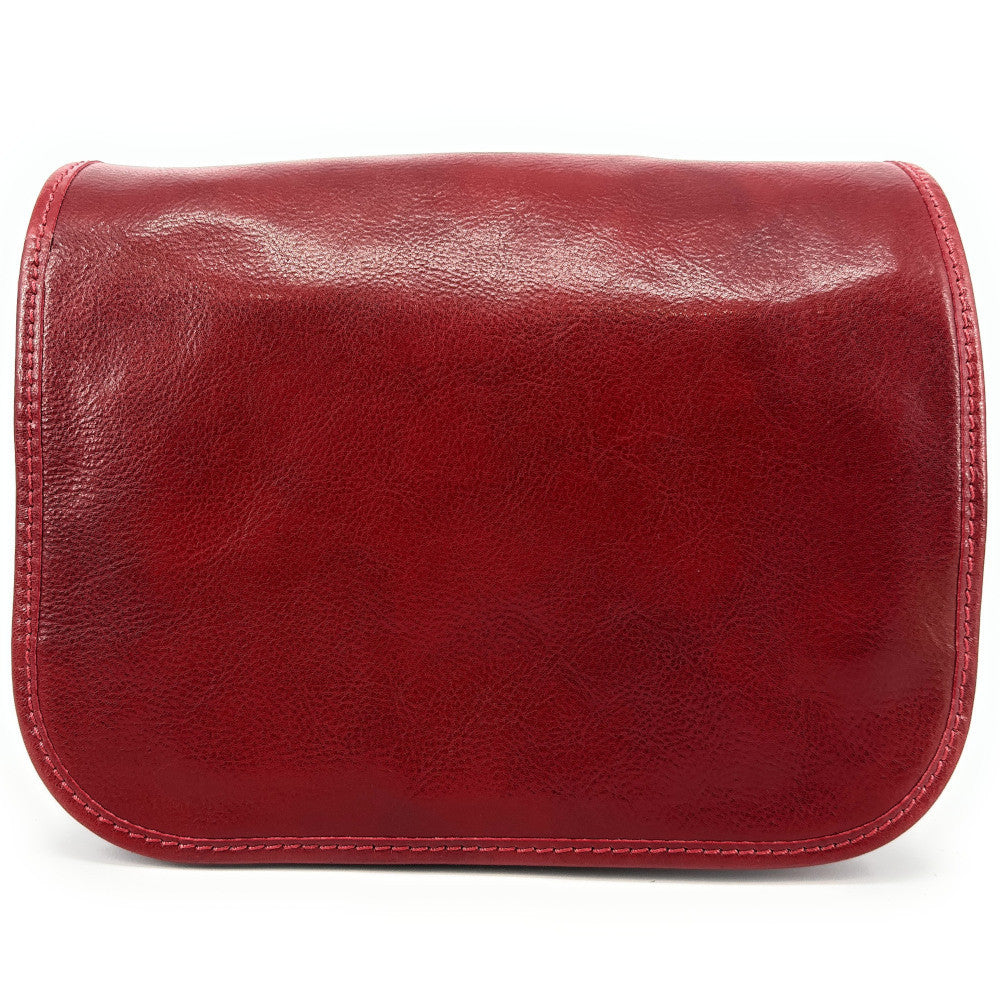 Sac bandoulière en cuir lisse MARIE STUART Rouge foncé