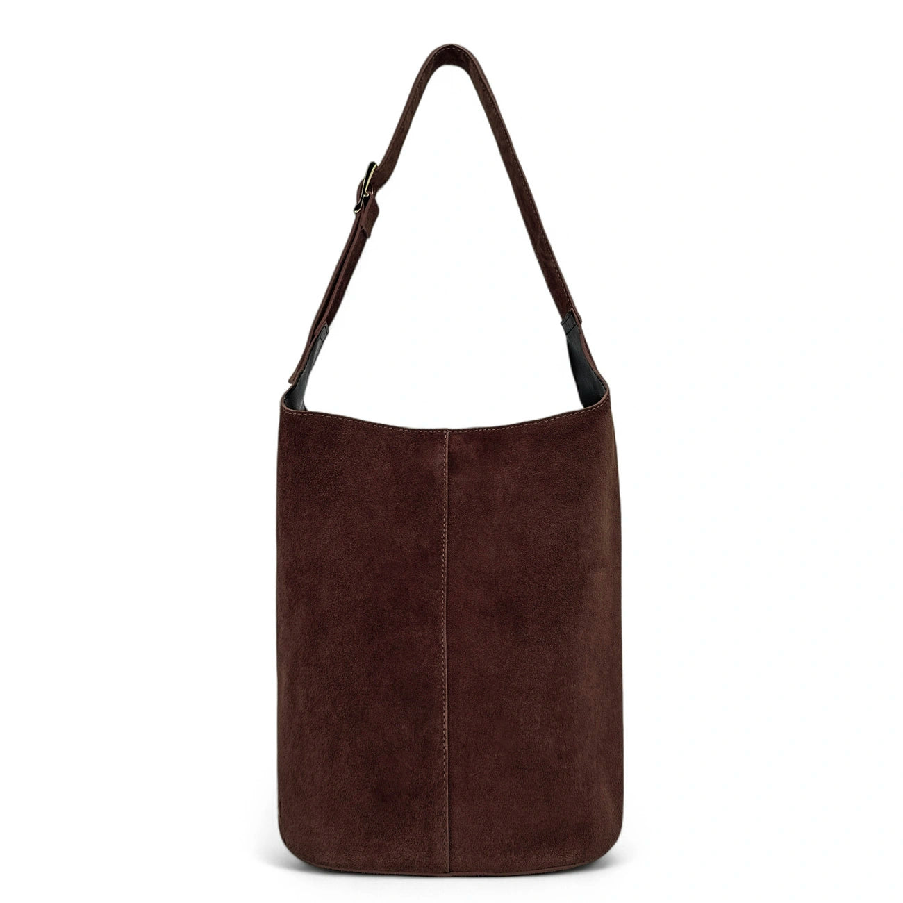 Sac seau en croûte de cuir CLARENCE Chocolat