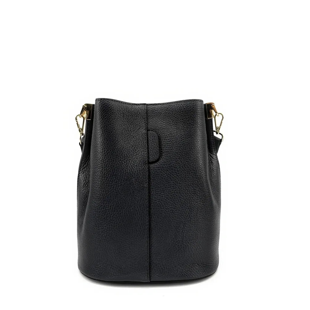 Sac seau en cuir grainé GEORGIA Noir