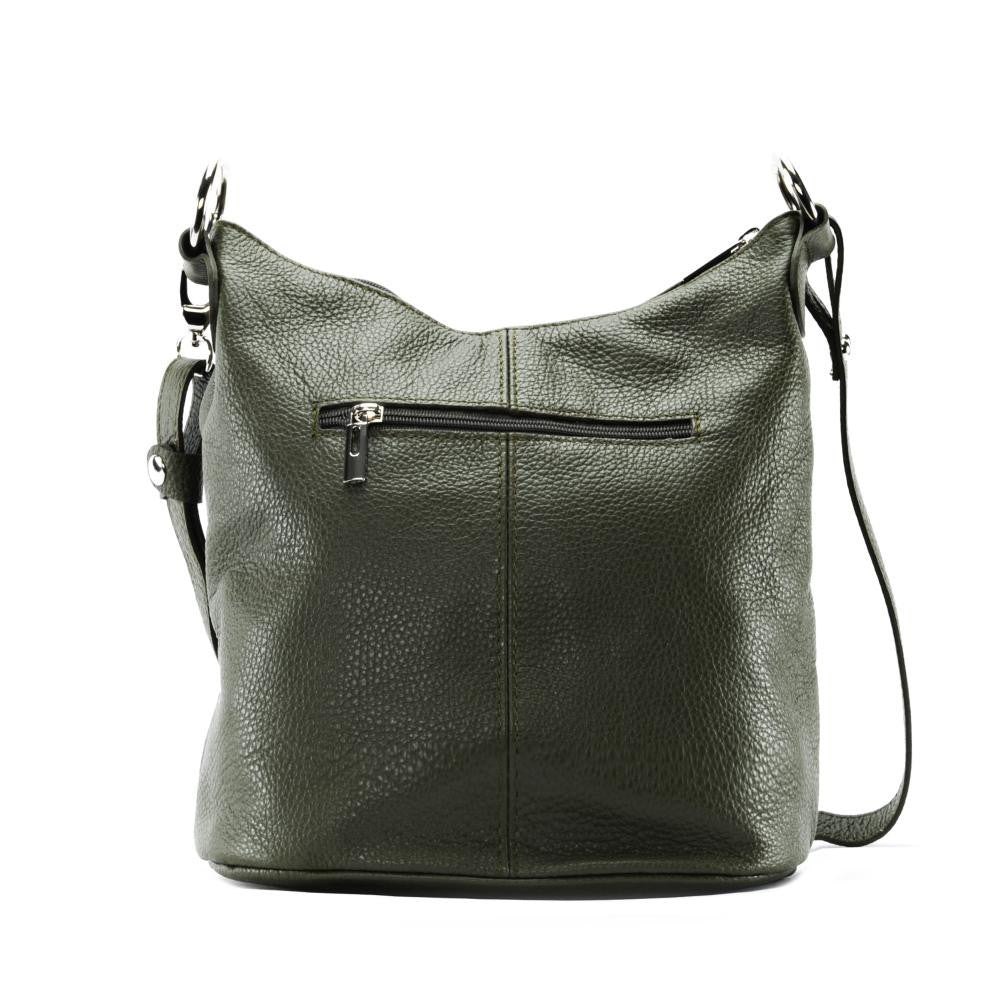 Sac seau à bandoulière en cuir grainé BEAUBOURG Kaki