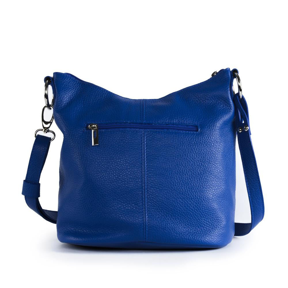 Sac seau à bandoulière en cuir grainé BEAUBOURG Bleu roi