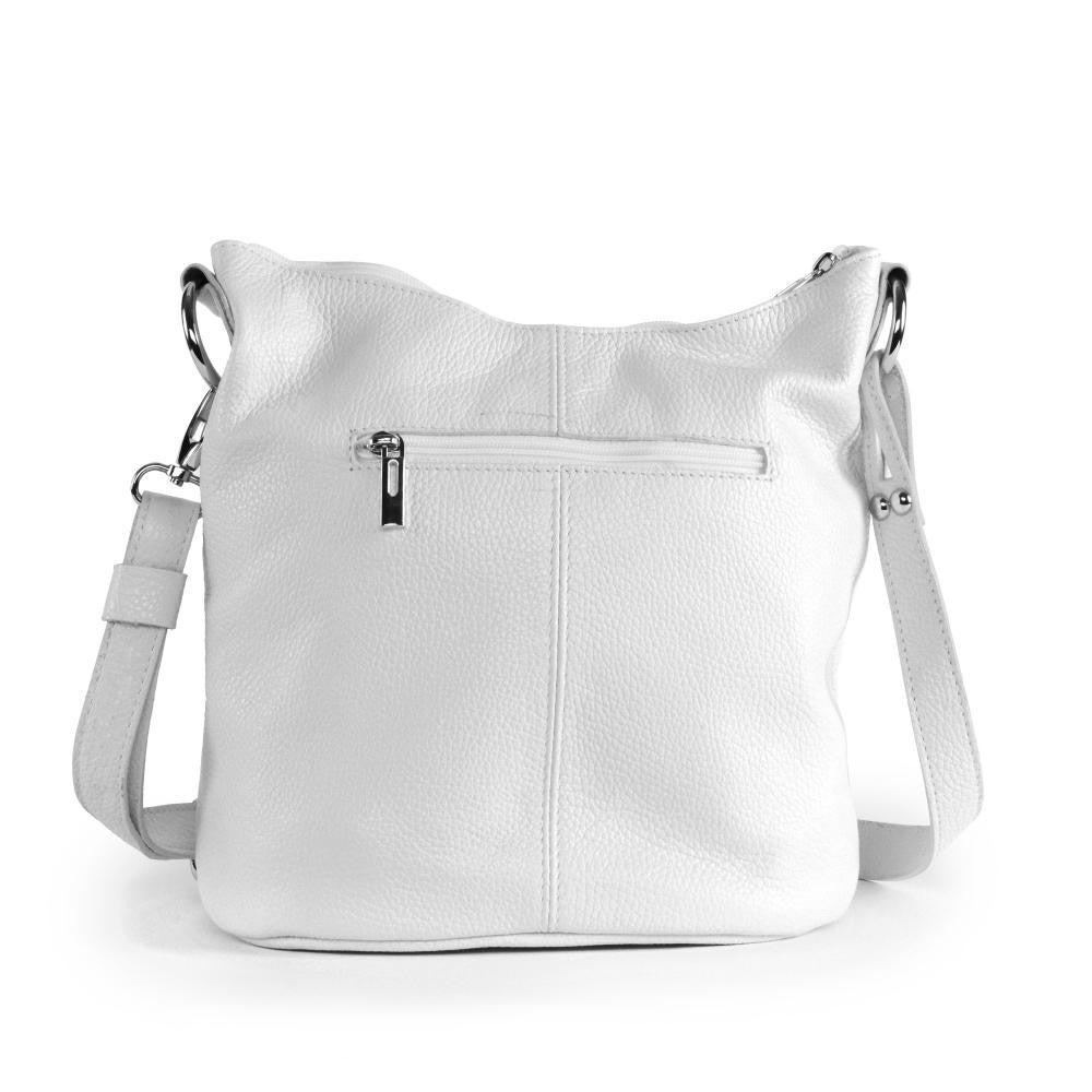 Sac seau à bandoulière en cuir grainé BEAUBOURG Blanc