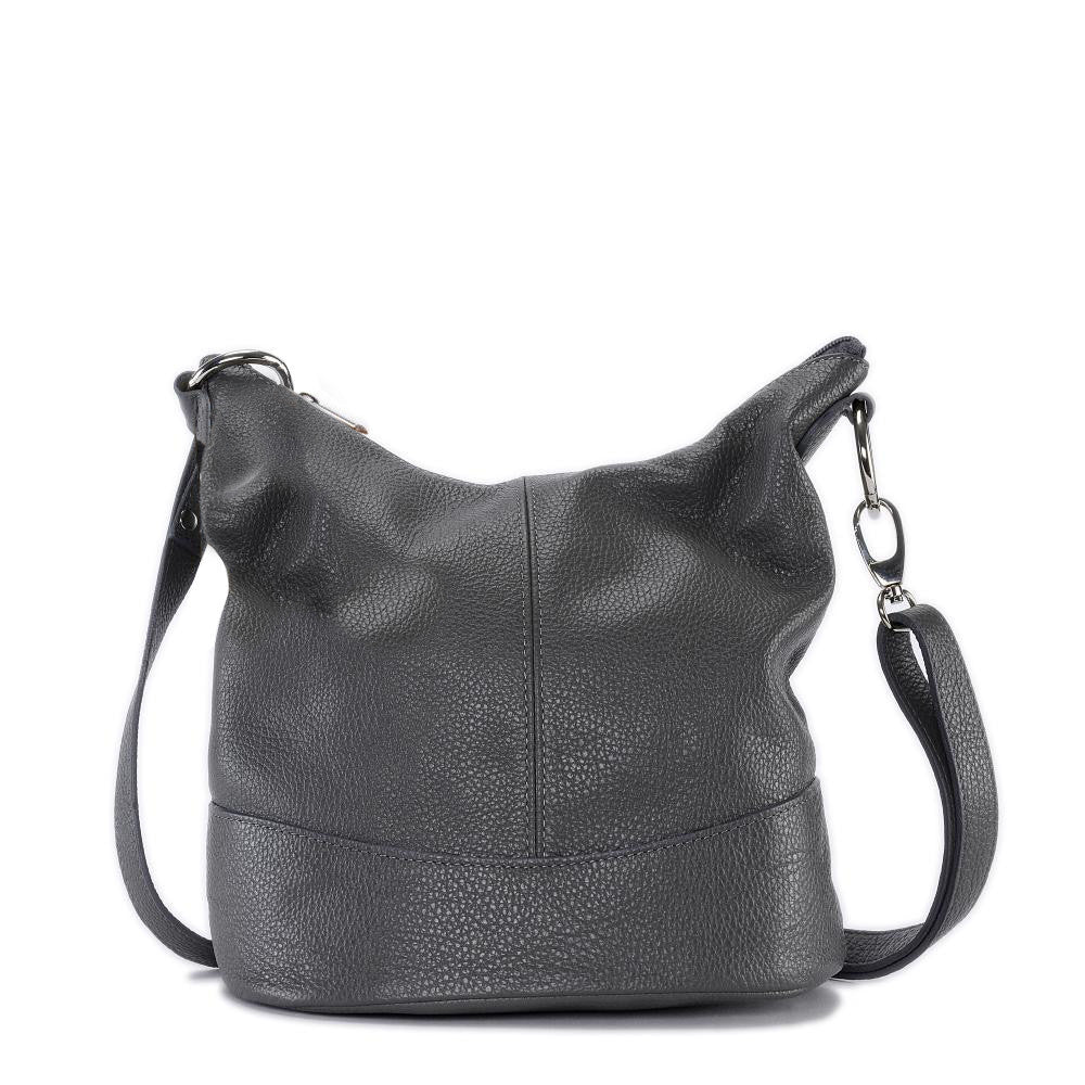 Sac seau à bandoulière en cuir grainé BEAUBOURG Gris foncé