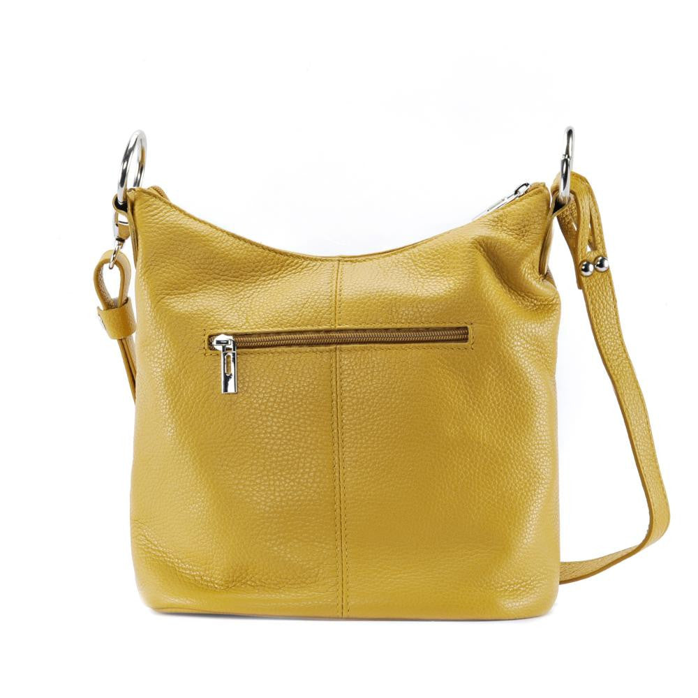 Sac seau à bandoulière en cuir grainé BEAUBOURG Jaune Moutarde