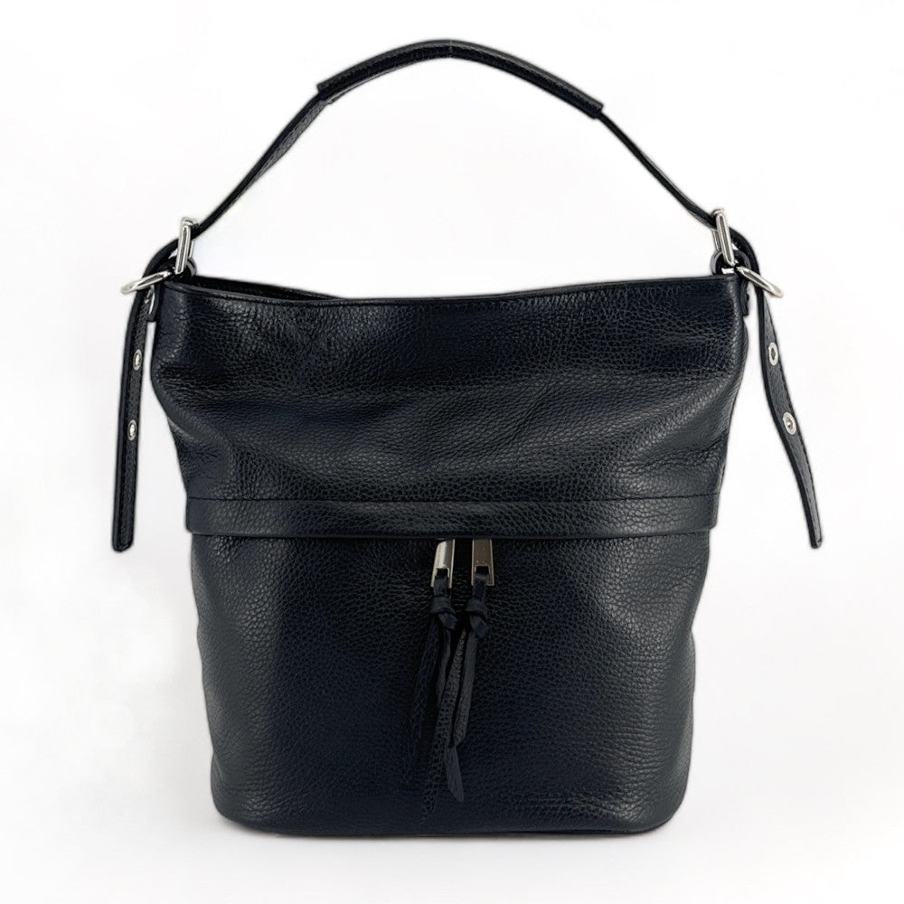 Sac seau en cuir grainé LIVERPOOL Noir