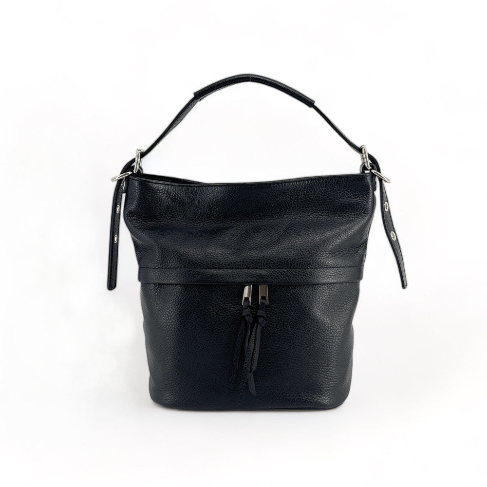 Sac seau en cuir grainé LIVERPOOL Noir