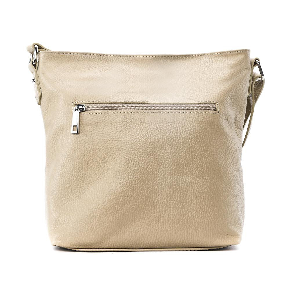 Sac seau en cuir grainé MEGEVE Taupe clair