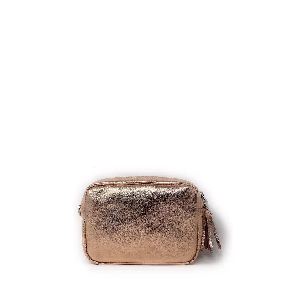 Sac trotteur à bandoulière en cuir irisé LITTLE SEVILLE Rose gold