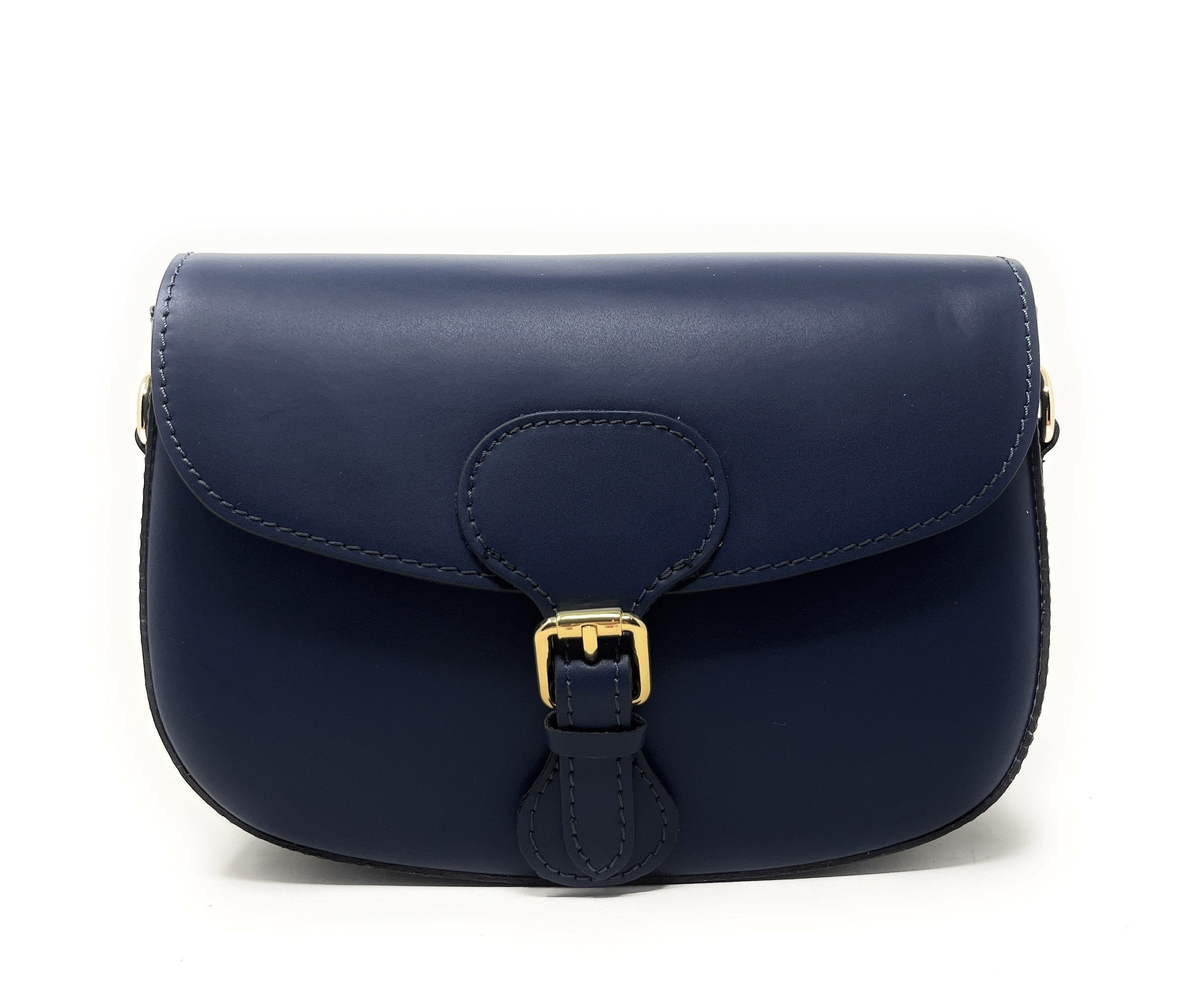 Sac trotteur à bandoulière en cuir lisse MADDY Bleu marine
