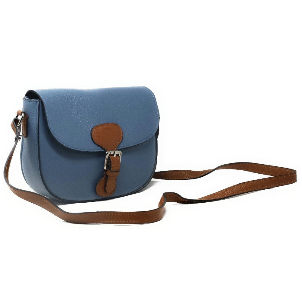 Sac trotteur en cuir grainé INA SCOT Bleu glacier