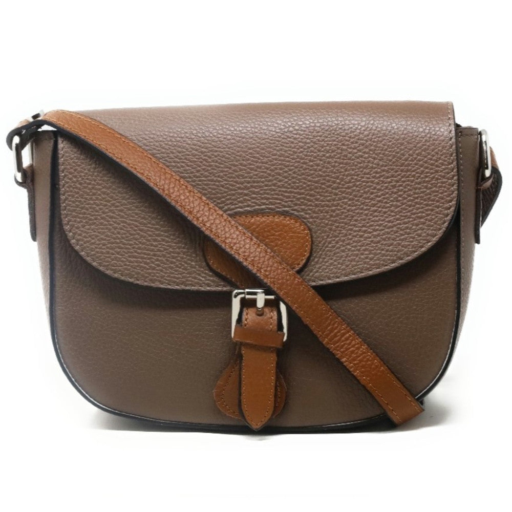 Sac trotteur en cuir grainé INA SCOT Taupe foncé