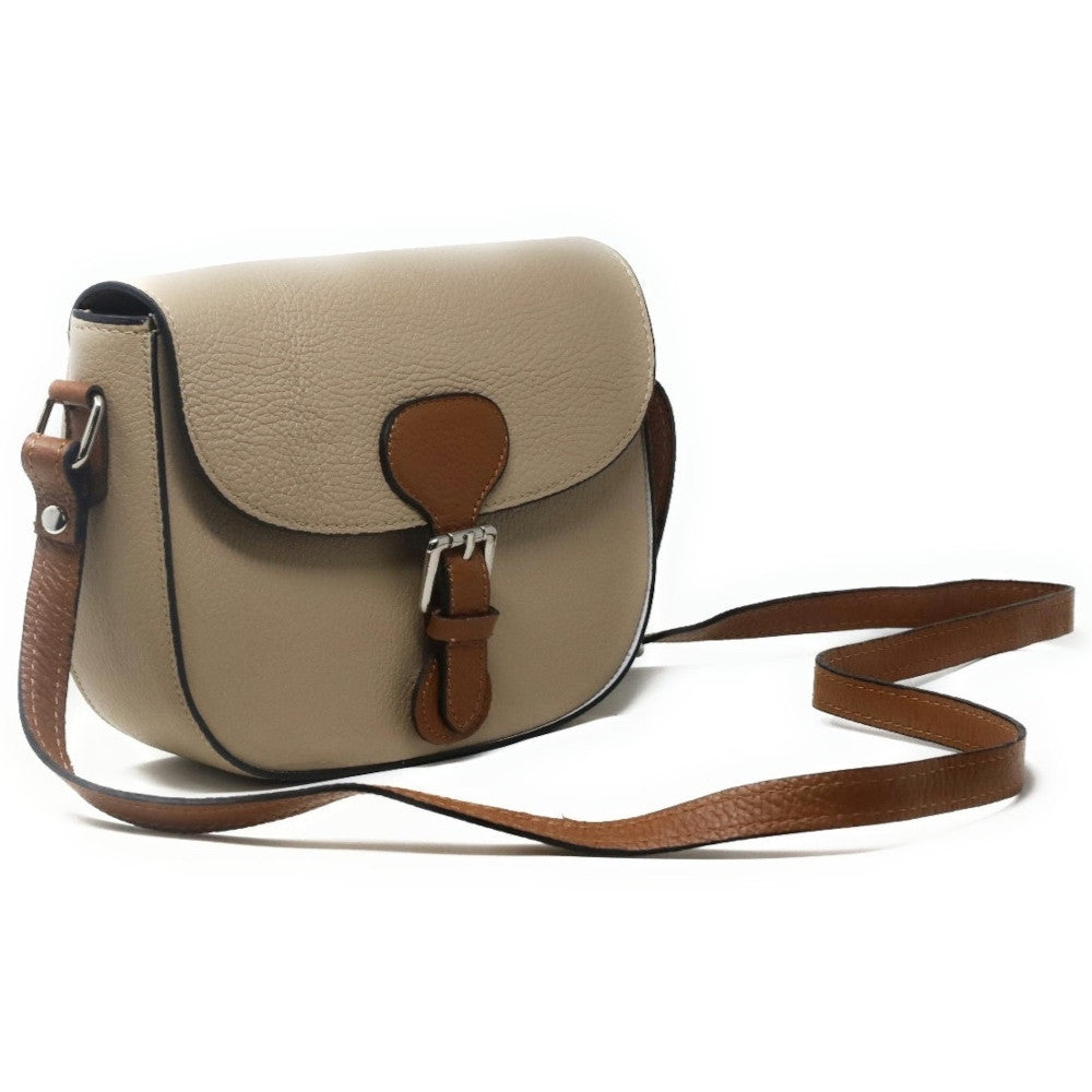 Sac trotteur en cuir grainé INA SCOT Taupe clair