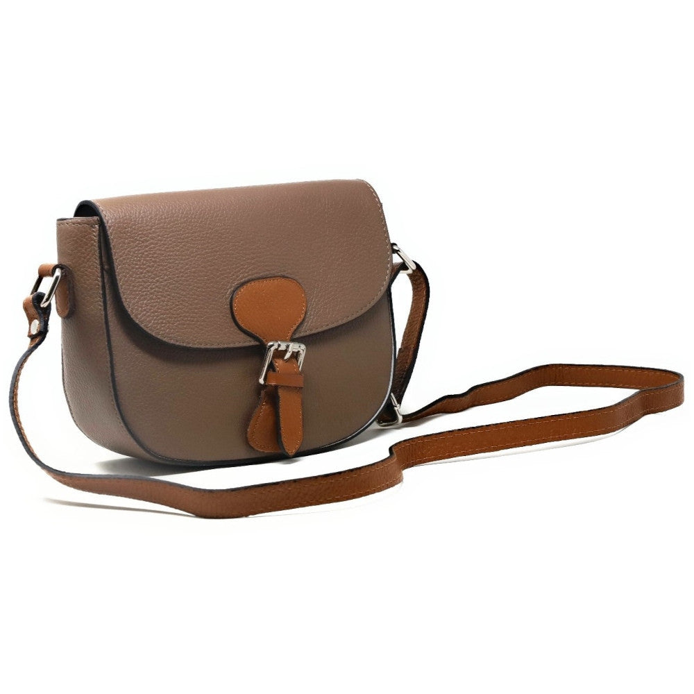 Sac trotteur en cuir grainé INA SCOT Taupe foncé