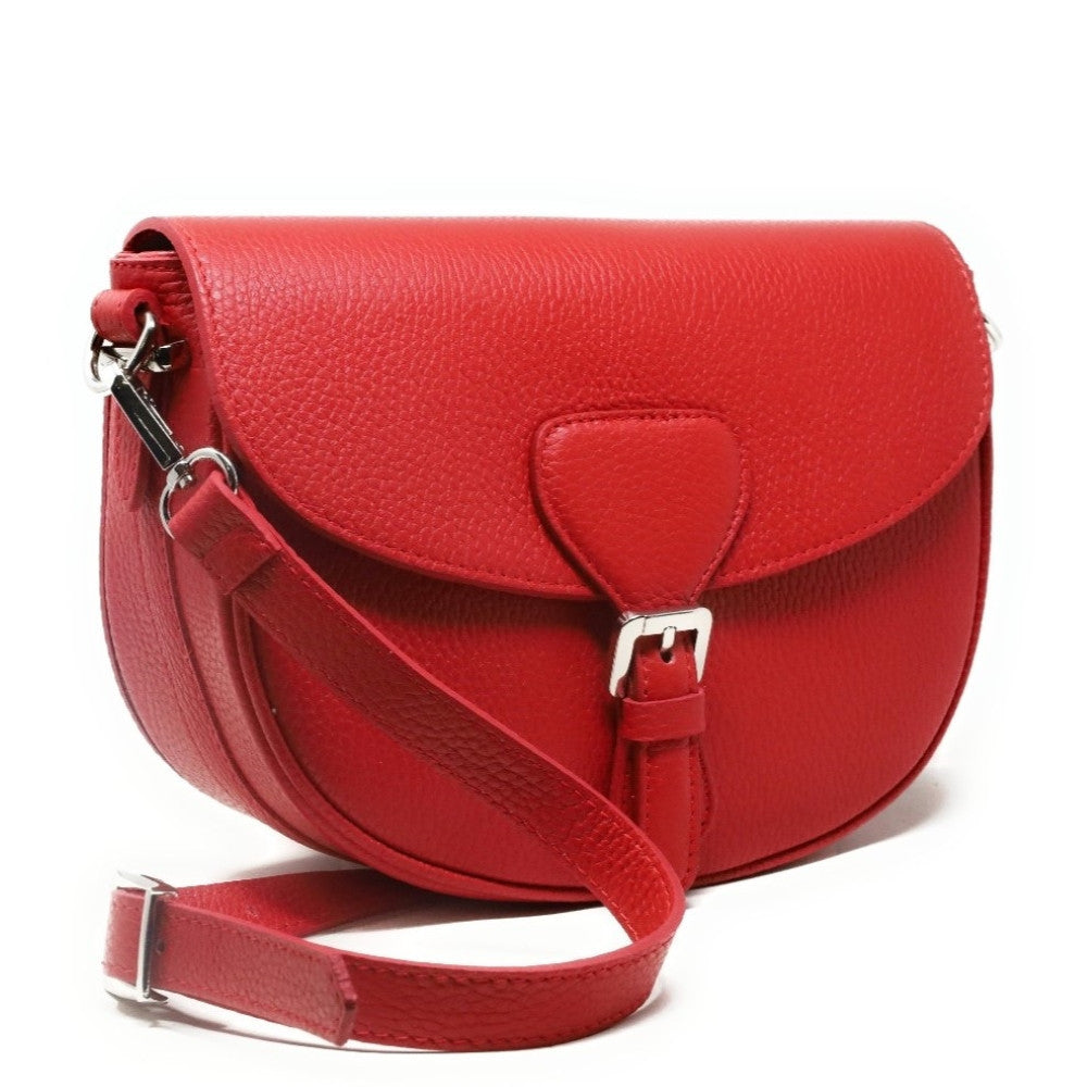 Sac trotteur en cuir grainé MASINA Rouge garance