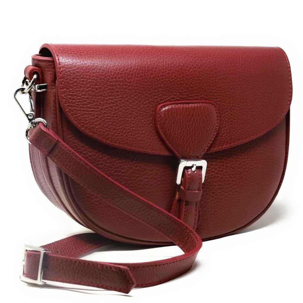 Sac trotteur en cuir grainé MASINA Rouge bordeaux