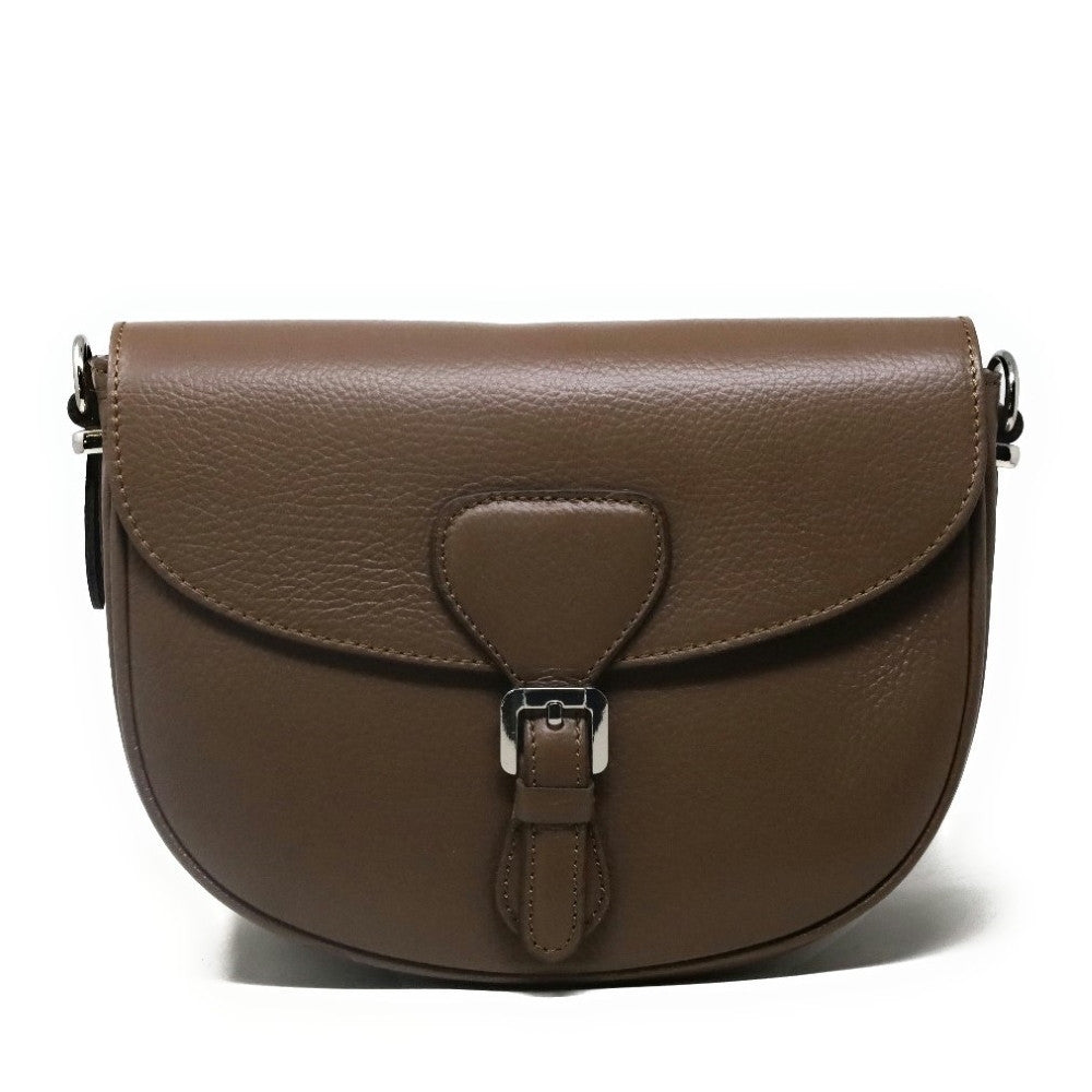 Sac trotteur en cuir grainé MASINA Taupe foncé