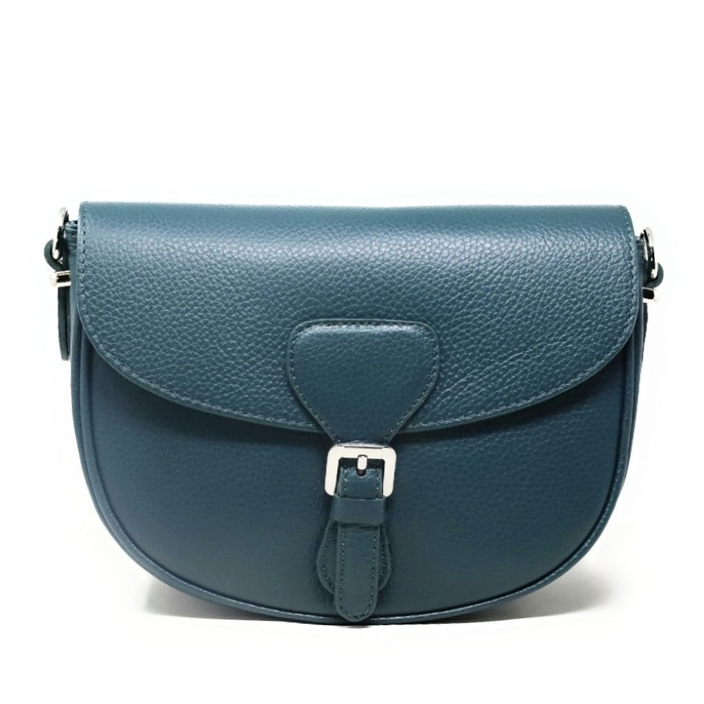 Sac trotteur en cuir grainé MASINA Bleu vert canard
