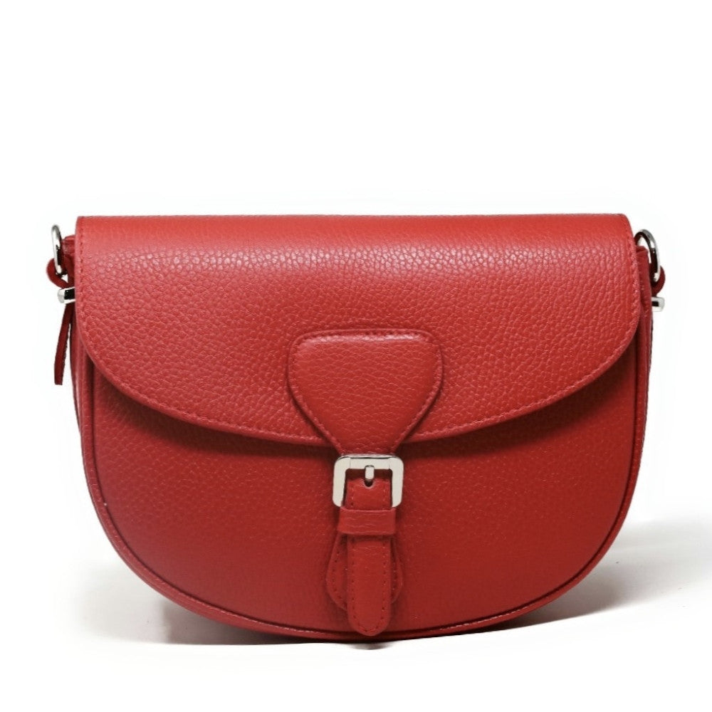 Sac trotteur en cuir grainé MASINA Rouge garance