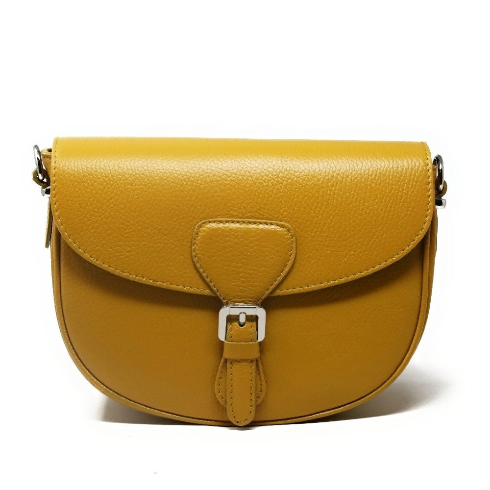 Sac trotteur en cuir grainé MASINA Jaune Moutarde