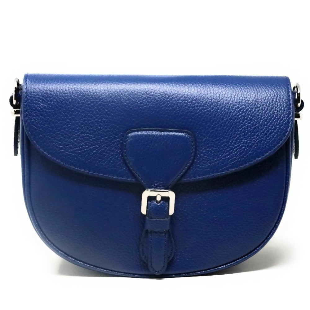 Sac trotteur en cuir grainé MASINA Bleu denim