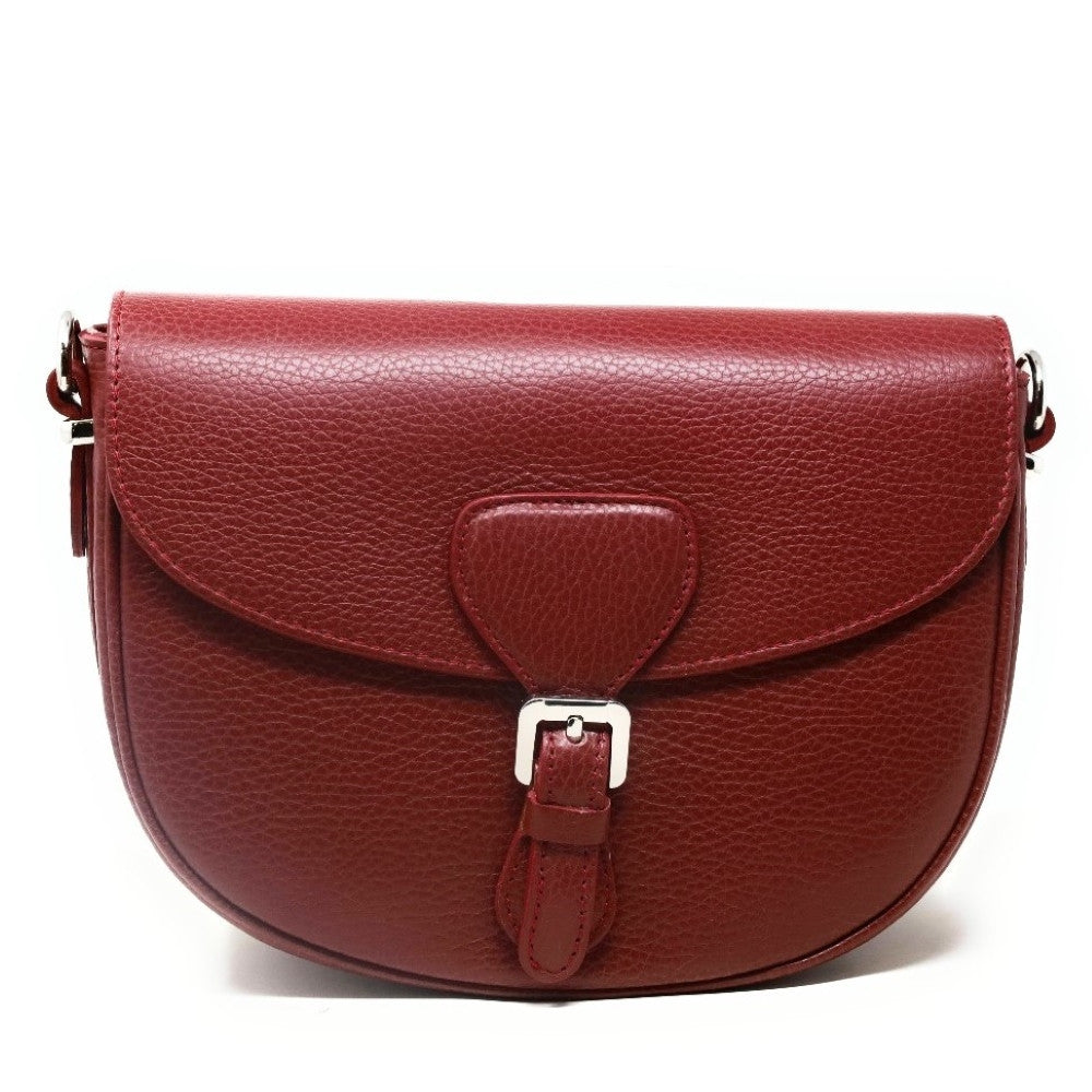 Sac trotteur en cuir grainé MASINA Rouge bordeaux