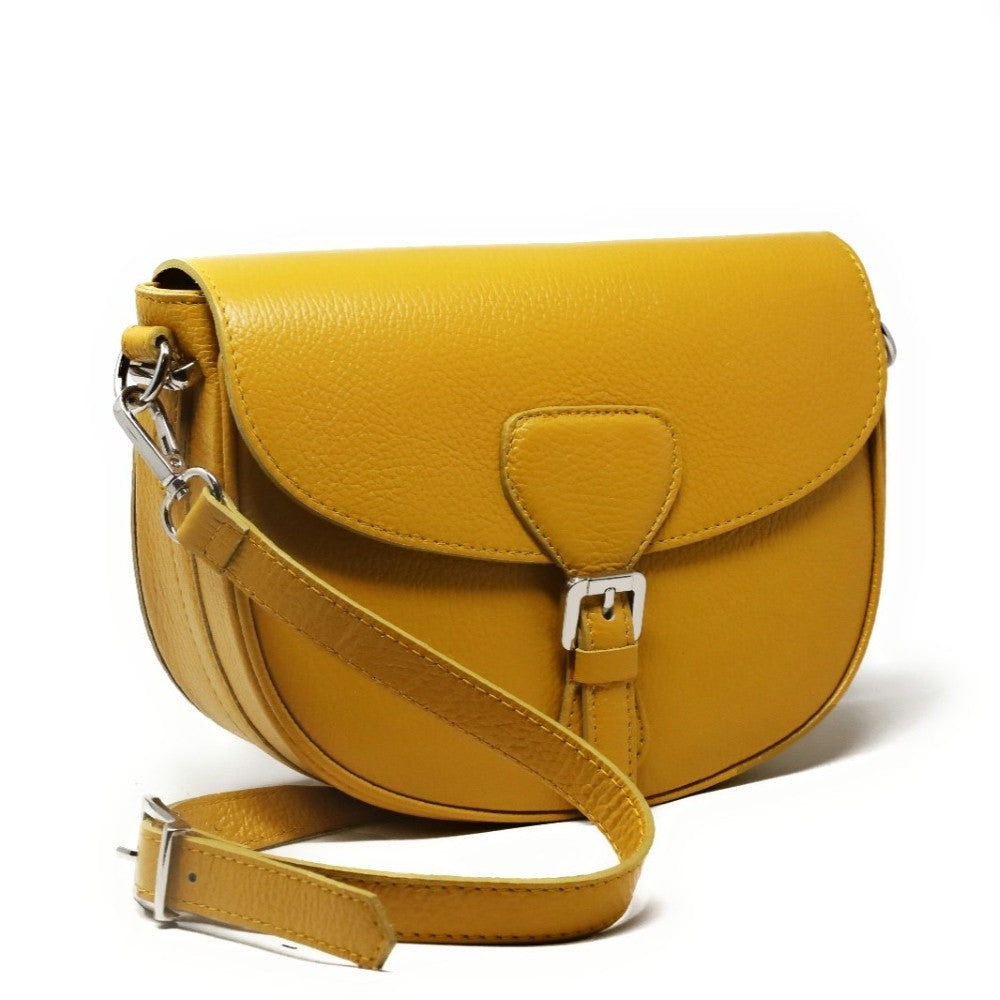 Sac trotteur en cuir grainé MASINA Jaune Moutarde