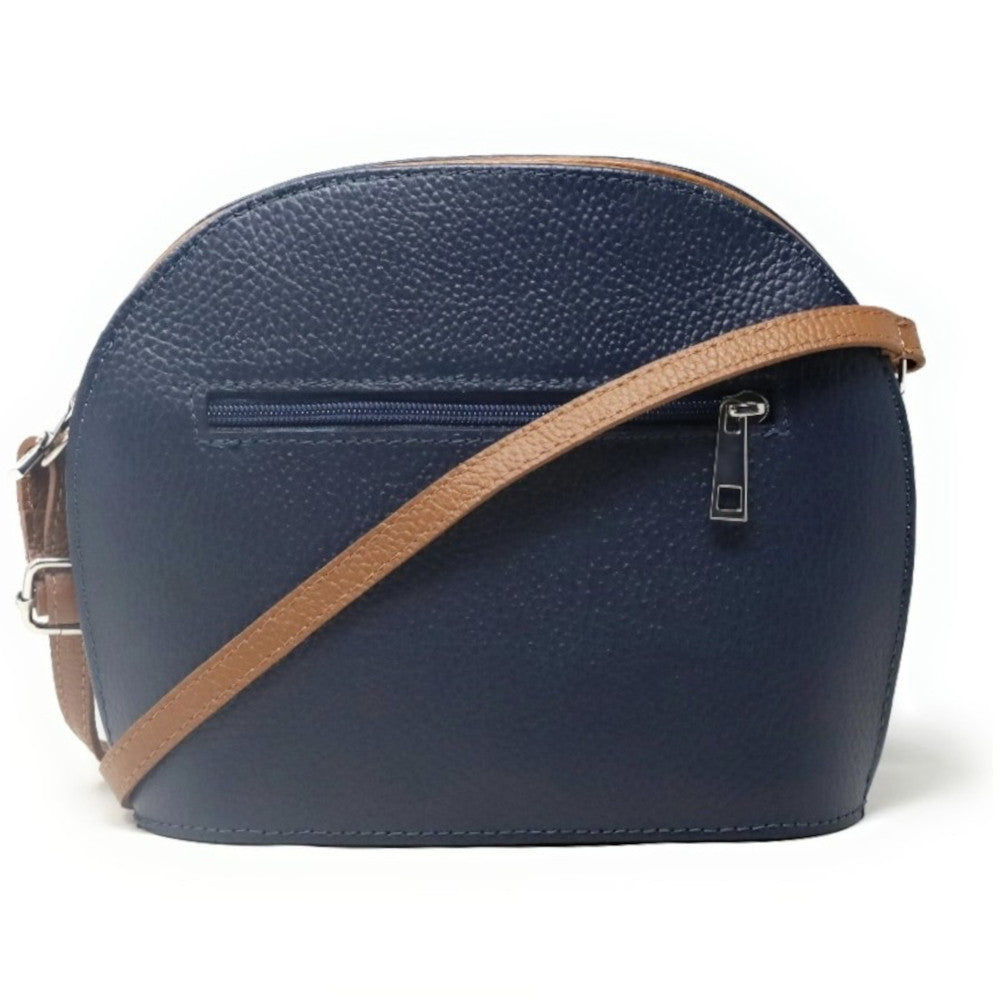 Sac trotteur en cuir grainé NAAN Bleu marine