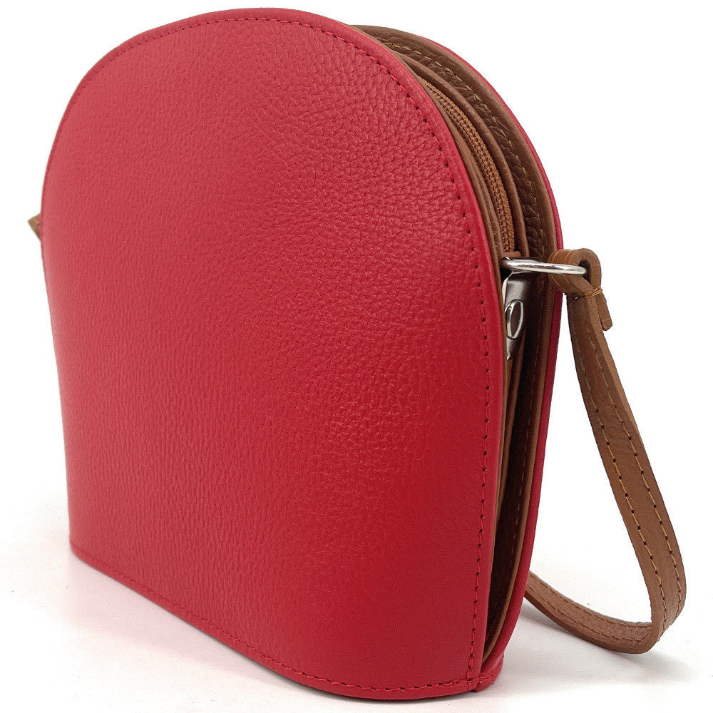 Sac trotteur en cuir grainé NAAN Rouge garance