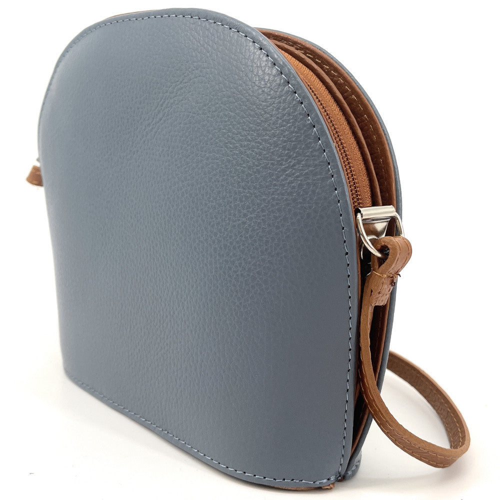 Sac trotteur en cuir grainé NAAN Bleu glacier