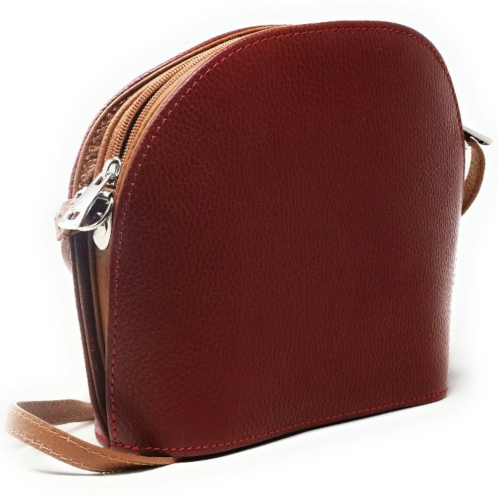 Sac trotteur en cuir grainé NAAN Rouge bordeaux