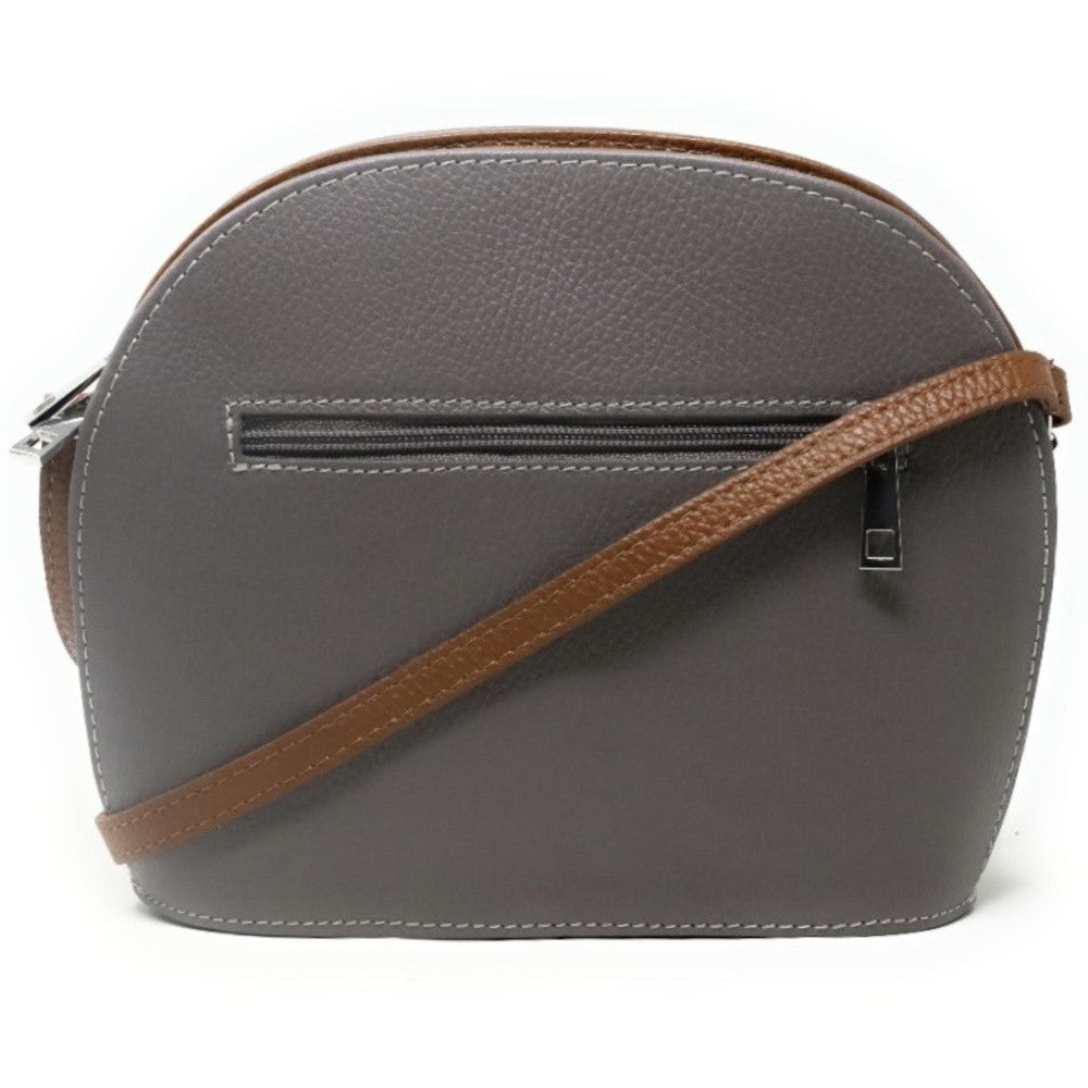 Sac trotteur en cuir grainé NAAN Gris taupe foncé