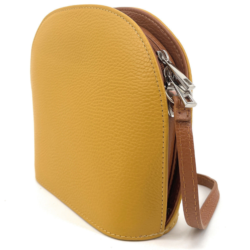 Sac trotteur en cuir grainé NAAN Jaune Moutarde