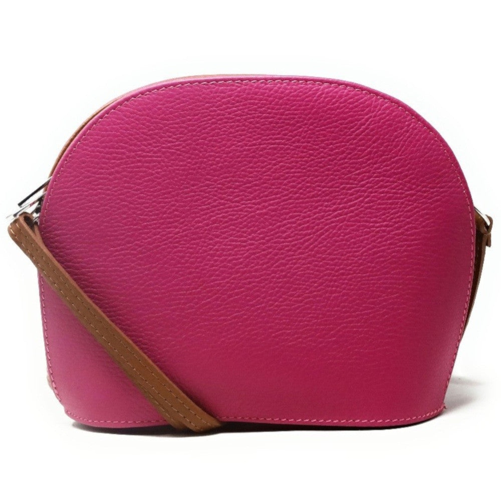 Sac trotteur en cuir grainé NAAN Rose fuchsia