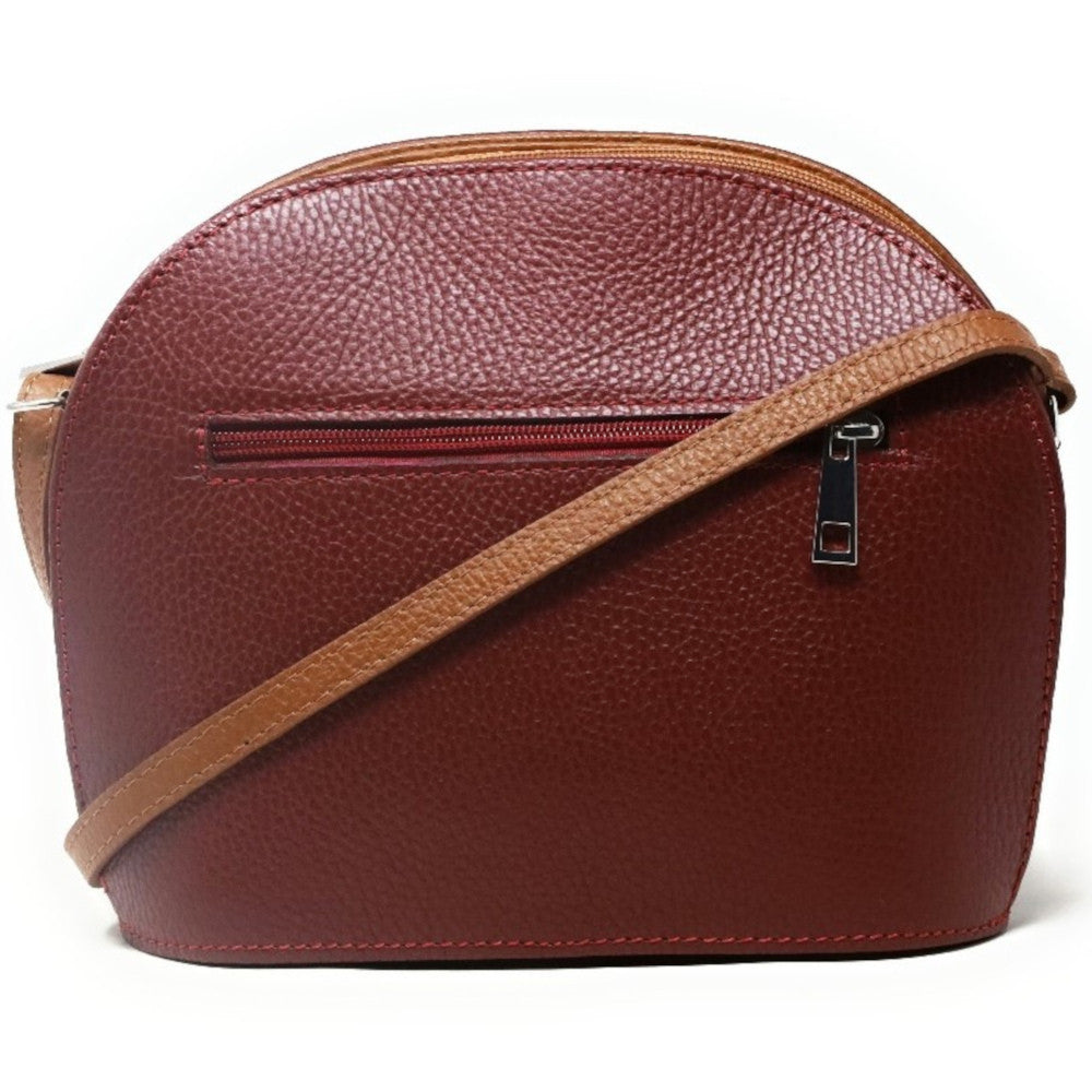 Sac trotteur en cuir grainé NAAN Rouge bordeaux