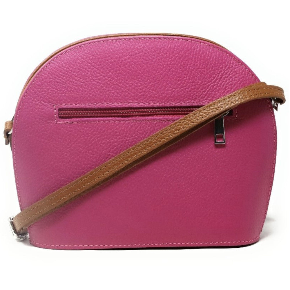 Sac trotteur en cuir grainé NAAN Rose fuchsia