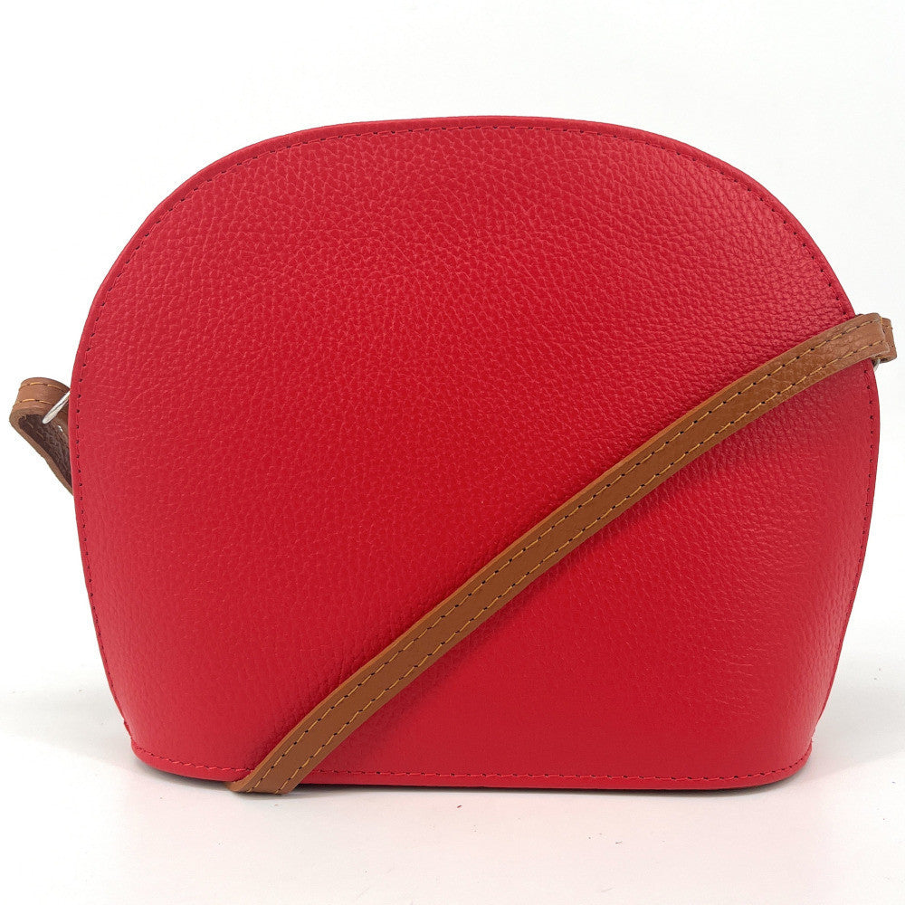 Sac trotteur en cuir grainé NAAN Rouge garance