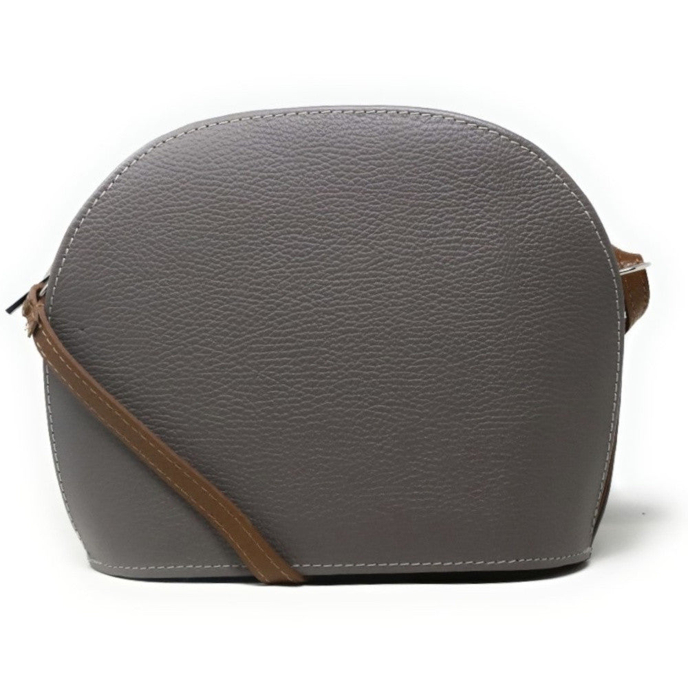 Sac trotteur en cuir grainé NAAN Gris taupe foncé