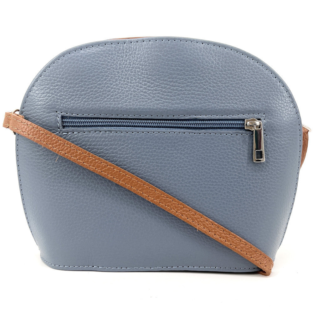 Sac trotteur en cuir grainé NAAN Bleu glacier