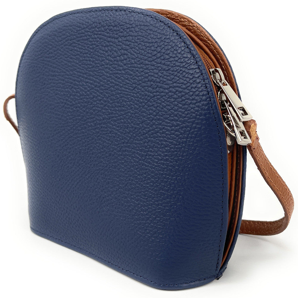 Sac trotteur en cuir grainé NAAN Bleu