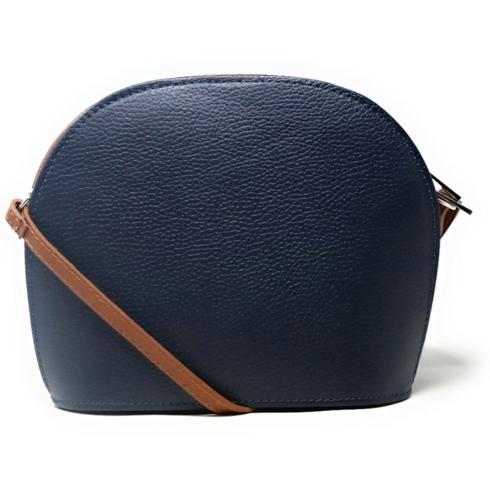 Sac trotteur en cuir grainé NAAN Bleu marine