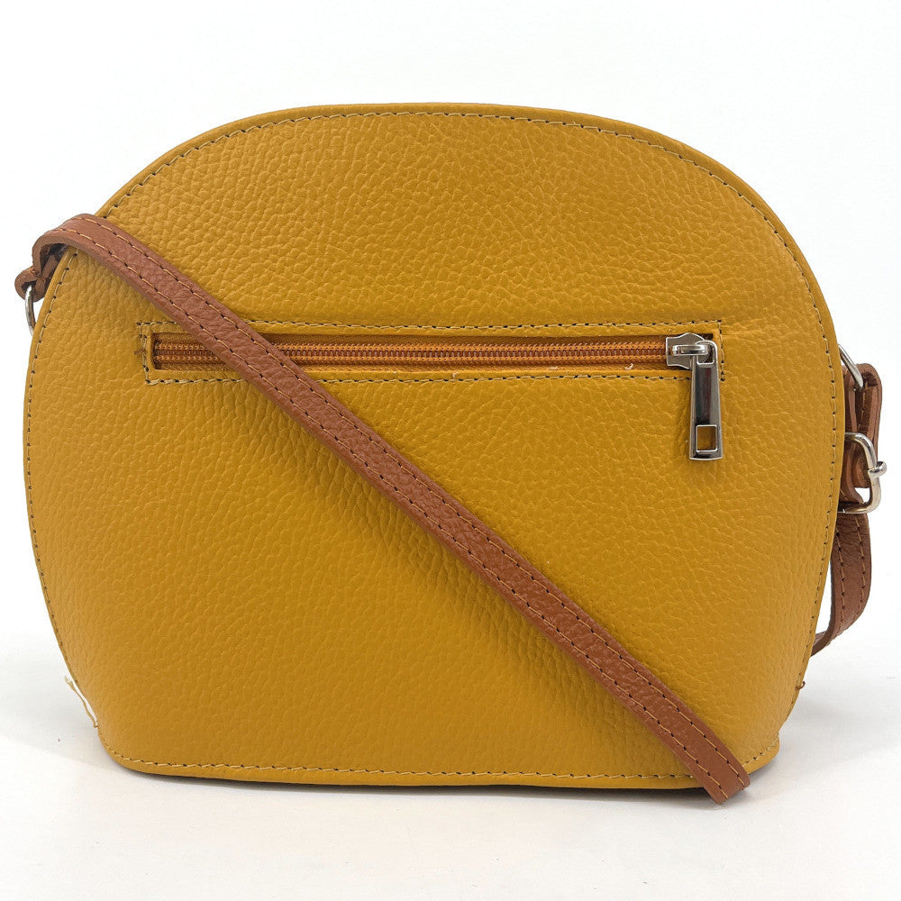 Sac trotteur en cuir grainé NAAN Jaune Moutarde