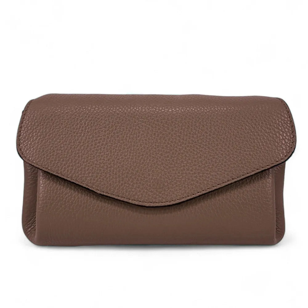 Sac trotteur en cuir grainé ORIGAMI Taupe foncé